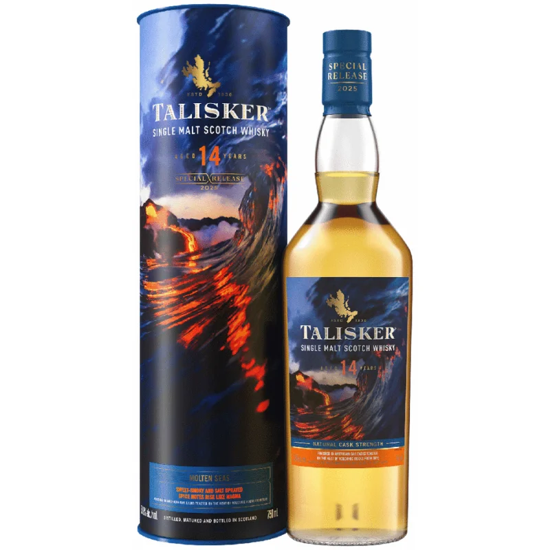 Talisker 14 Year Natural Cask Strength Single Malt Scotch Whisky 750ml 2025 Release Molten Seas